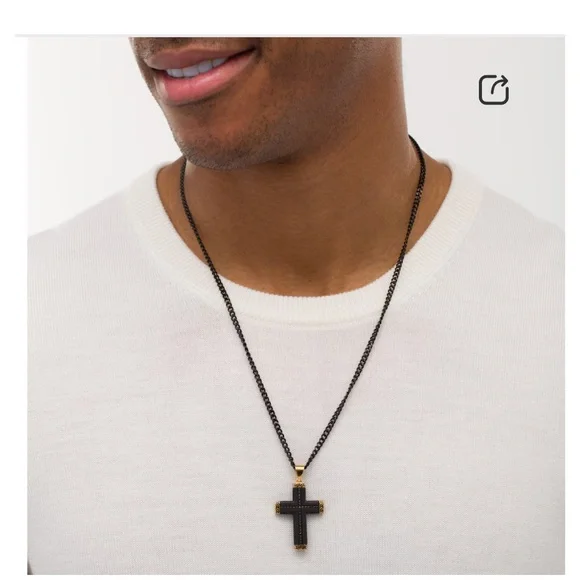 Zales | Men’s Cross Pendant Necklace - Picture 2 of 5